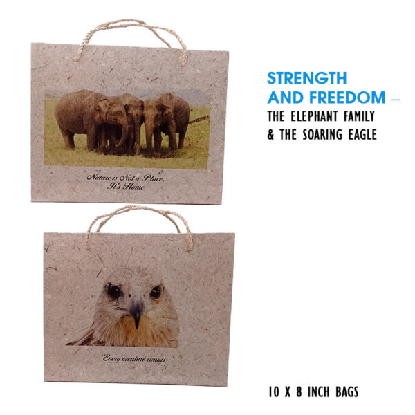 Eco-Friendly Handcrafted Bag – 10x8 - Elephant & Eagle