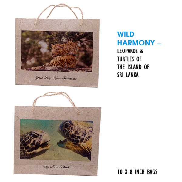 Eco-Friendly Handcrafted Bag – 10x8 - Leopards & Turtles