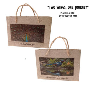 Eco-Friendly Handcrafted Bag – 7x5 - Peacock & Bird